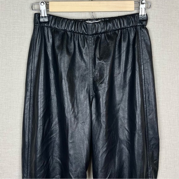 Jonathan Simkhai Faux Leather Black Stretch Cropped Rylee Leggings Pants Small - Picture 3 of 7